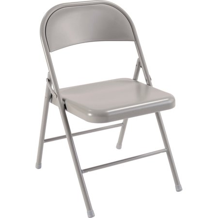 GLOBAL INDUSTRIAL Steel Seat Folding Chair, Gray 324501GY